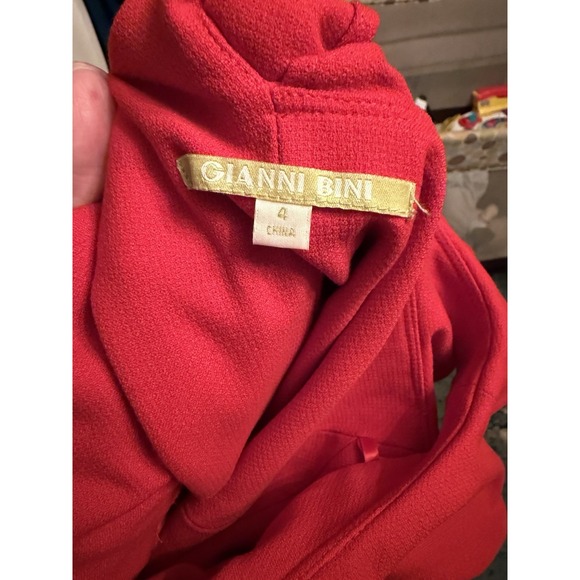 Gianni Bini Red‎ Ruffle Cocktail Drew Jumpsuit One Shoulder Wide Leg New Rt-178$ - Picture 8 of 8